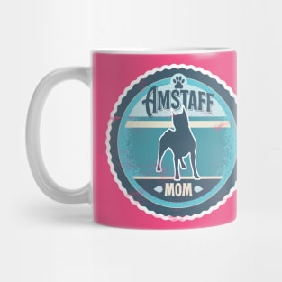 Amstaff Mom - Distressed American Staffordshire Terrier Silhouette Design Mug